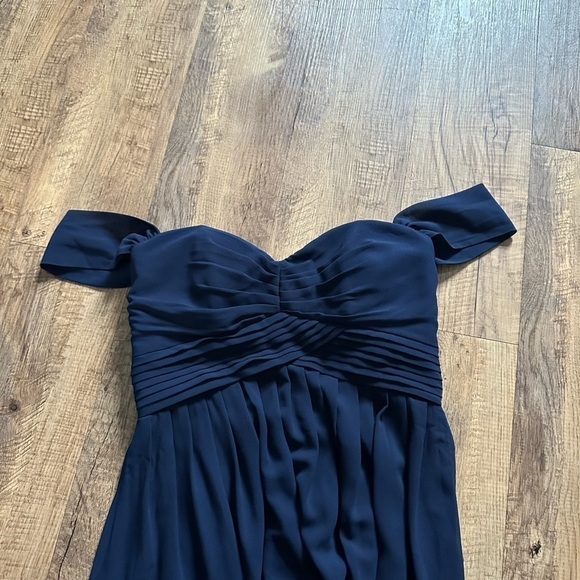 LULU’S Harmonious Love Navy Blue Off The Shoulder Maxi Dress - Picture 3 of 4